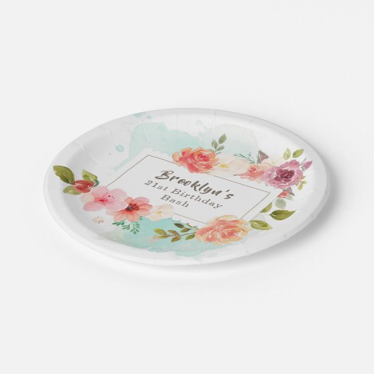 Midzomer bloemendromen papieren bordje (Gekanteld)