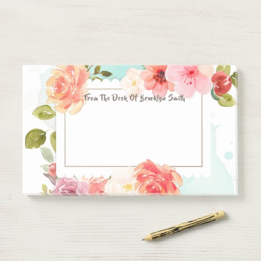 Midzomer bloemendromen post-it® notes (Op bureau)