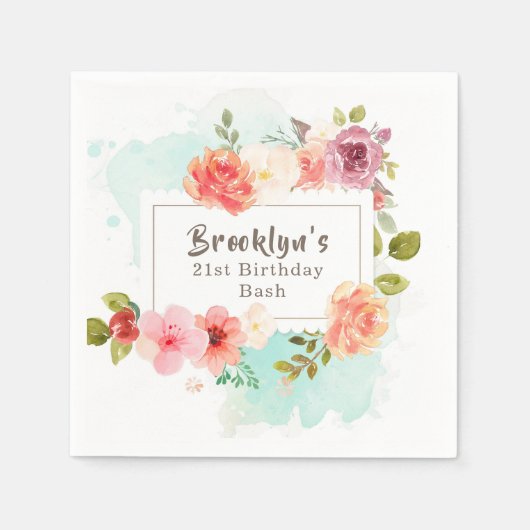 Midzomer bloemendromen servet (Voorkant)