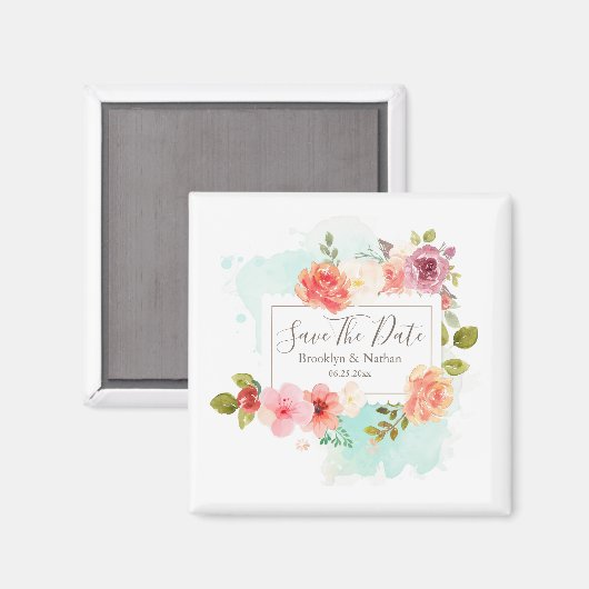 Midzomer bloemendromen sparen de datum magneet (Voorkant / Achterkant)