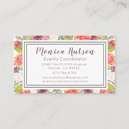 Midzomer bloemendromen visitekaartje (Achterkant)