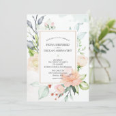 Midzomer Elegant Waterverf Floral Wedding Kaart (Staand voorkant)