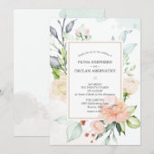 Midzomer Elegant Waterverf Floral Wedding Kaart (Voorkant / Achterkant)