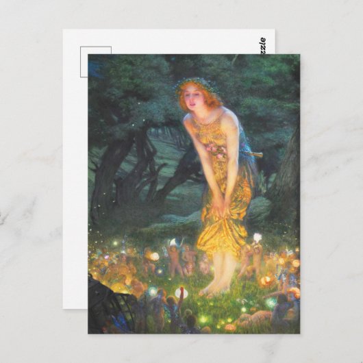 Midzomer Eve (1908) door Edward Robert Hughes Briefkaart (Voorkant / Achterkant)