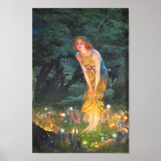 Midzomer Eve (1908) door Edward Robert Hughes Poster (Voorkant)