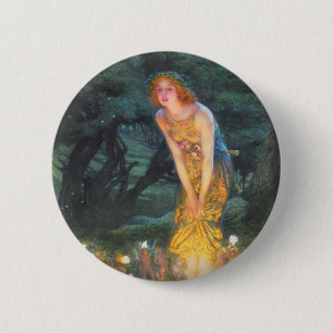 Midzomer Eve (1908) door Edward Robert Hughes Ronde Button 5,7 Cm