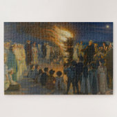 Midzomer Eve Bonfire op Skagen Beach, P.S.Krøyer Legpuzzel (Horizontaal)