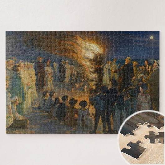 Midzomer Eve Bonfire op Skagen Beach, P.S.Krøyer Legpuzzel