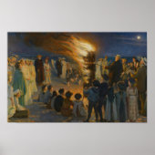 Midzomer Eve Bonfire op Skagen Beach, P.S.Krøyer Poster (Voorkant)