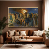 Midzomer Eve Bonfire op Skagen Beach, P.S.Krøyer Poster