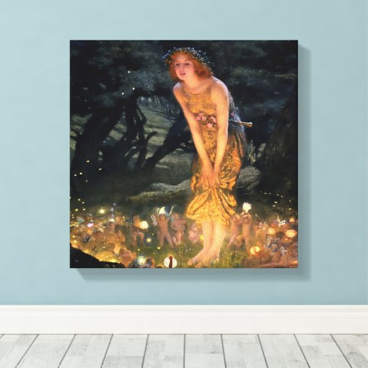 "Midzomer Eve" door Edward Robert Hughes Canvas Afdruk (Insitu (Houten vloer))