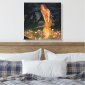 "Midzomer Eve" door Edward Robert Hughes Canvas Afdruk (Insitu (Slaapkamer))