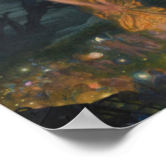 Midzomer Eve Edward Robert Hughes Fairies Fantasy Poster (Hoek)