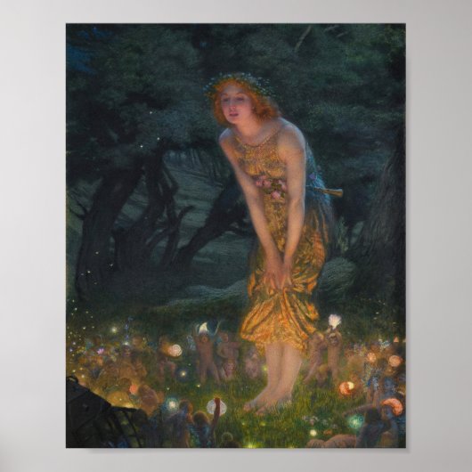 Midzomer Eve Edward Robert Hughes Fairies Fantasy Poster (Voorkant)