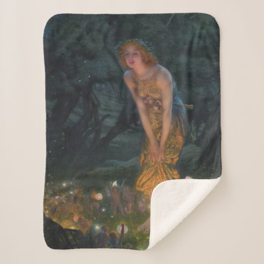 Midzomer Eve Edward Robert Hughes feeën fantasie Sherpa Deken (Voorkant)