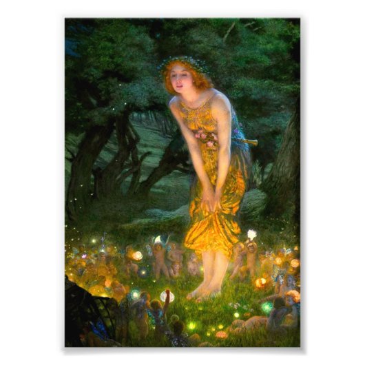 Midzomer Eve Edward Robert Hughes Foto Afdruk (Voorkant)