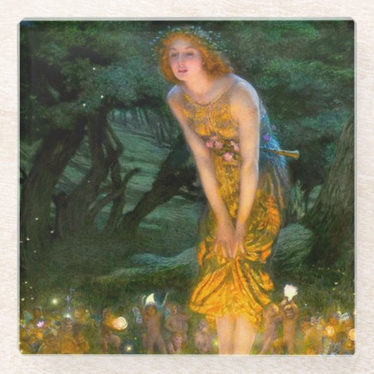 Midzomer Eve Edward Robert Hughes Glazen Onderzetter (Voorkant)