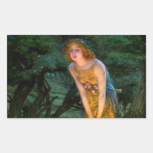 Midzomer Eve Edward Robert Hughes Rechthoekige Sticker (Voorkant)