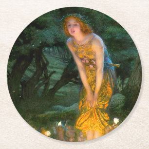 Midzomer Eve Edward Robert Hughes Ronde Kartonnen Onderzetter