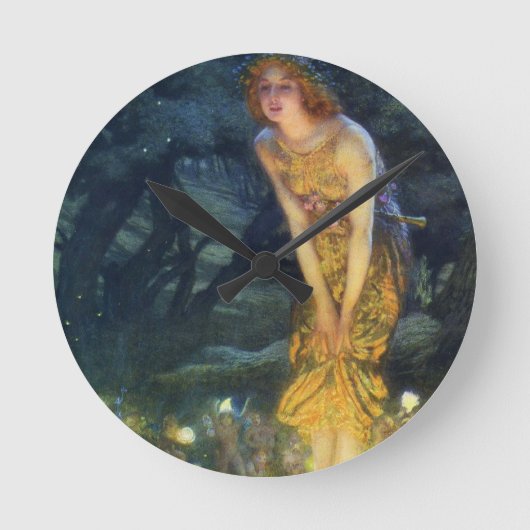 Midzomer Eve Fairy Dance Clock Ronde Klok (Voorkant)