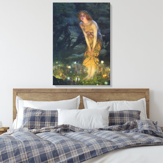 Midzomer Eve Pre-Raphaelite Art Canvas Print (Insitu (Slaapkamer))