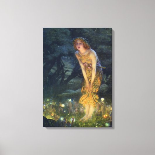 Midzomer Eve Pre-Raphaelite Art Canvas Print (Voorkant)