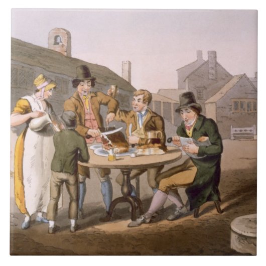 Midzomer Eve uit het graf "Costume of Yorkshire" Tegeltje (Voorkant)