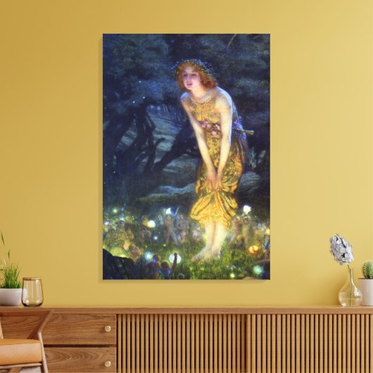 Midzomer Eve van Edward Robert Hughes Canvas Afdruk (Insitu (Woonkamer))