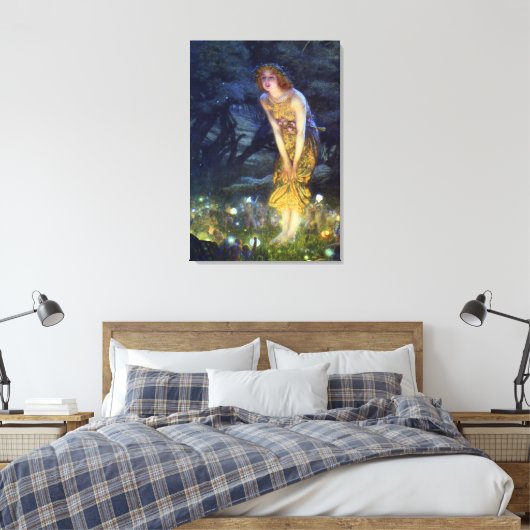 Midzomer Eve van Edward Robert Hughes Canvas Afdruk (Insitu (Slaapkamer))