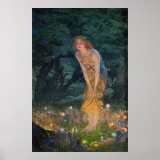 Midzomer Eve van Edward Robert Hughes Poster (Voorkant)