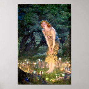 Midzomer Eve van Edward Robert Hughes Poster