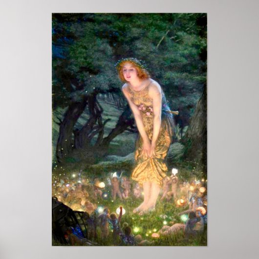 Midzomer Eve van Edward Robert Hughes Poster (Voorkant)