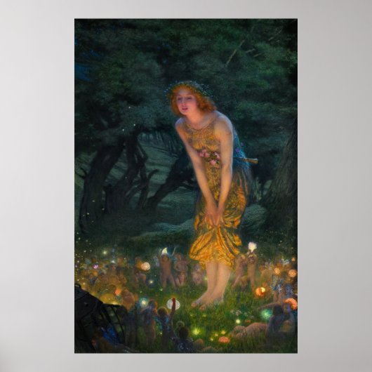 Midzomer Eve van Edward Robert Hughes Poster (Voorkant)
