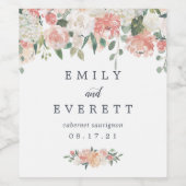 Midzomer Floral | Aangepaste bruiloft Wijn Etiket (Enkel label)