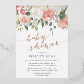 Midzomer Floral | BABY SHOWER Folie Uitnodiging (Voorkant)
