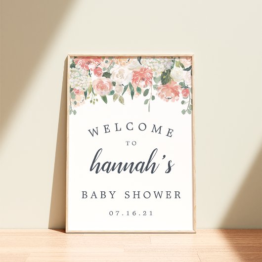 Midzomer Floral Baby shower Welkom Poster