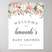 Midzomer Floral Baby shower Welkom Poster (Voorkant)