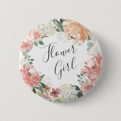 Midzomer Floral Bloemenmeisje Ronde Button 5,7 Cm (Voorkant)