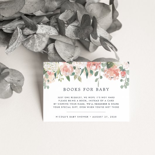 Midzomer Floral Book Request Baby shower Kaart