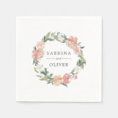 Midzomer Floral | Botanisch gepersonaliseerd huwel Servet (Voorkant)