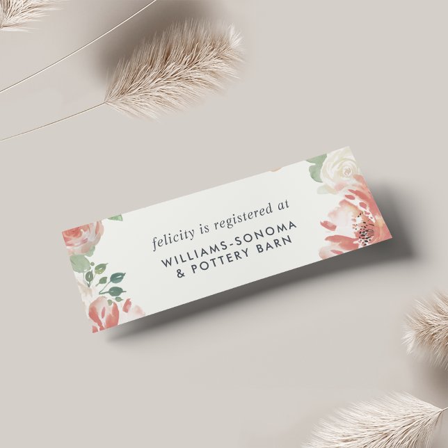 Midzomer Floral Bridal Register Kaarten invoegen Mini Visitekaartjes (Creator heeft geüpload)