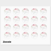 Midzomer Floral Elegant Calligraphy Baby shower Ronde Sticker (Vel)