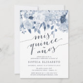 Midzomer Floral | Elegant Waterverf Quinceanera Kaart (Voorkant)