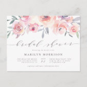 Midzomer Floral Elegant Waterverf Vrijgezellenfees Uitnodiging Briefkaart (Voorkant)