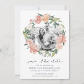 Midzomer Floral Foto Save the Date Kaart (Voorkant)