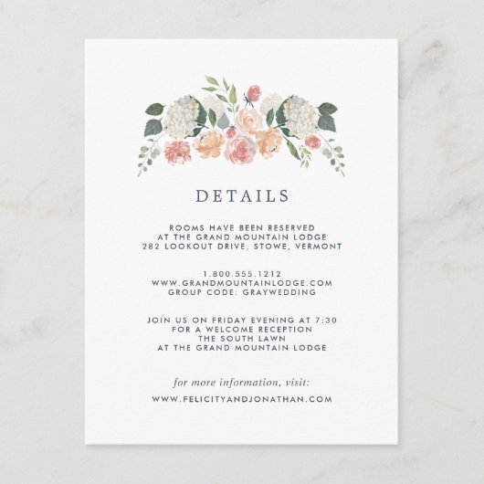 Midzomer Floral | Kaart gastgegevens (Voorkant)