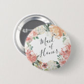 Midzomer Floral Maid of Honor Ronde Button 5,7 Cm (Voorkant /achterkant)