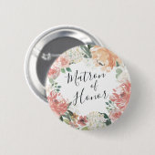 Midzomer Floral Matron of Honor Ronde Button 5,7 Cm (Voorkant /achterkant)