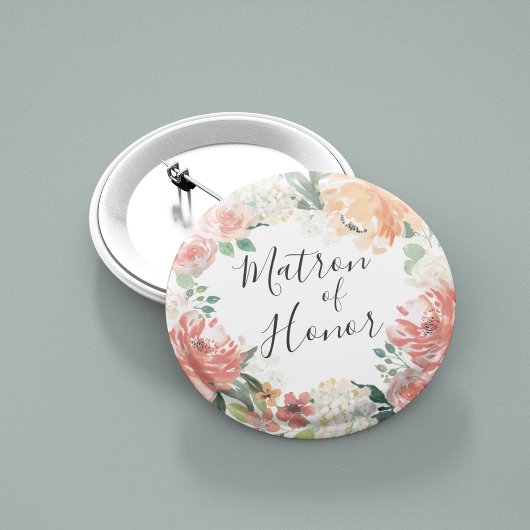 Midzomer Floral Matron of Honor Ronde Button 5,7 Cm