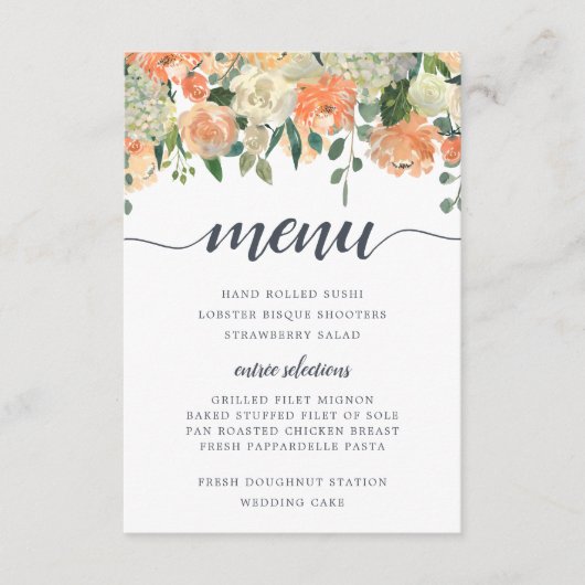 Midzomer Floral Menu Kaart (Voorkant)